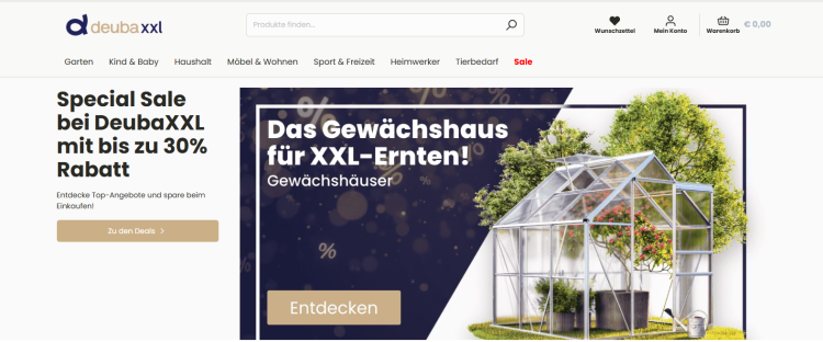 DeubaXXL – Dein Onlineshop für Haus, Garten und Freizeit