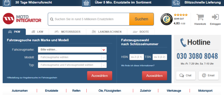 Motointegrator – Auto- und Motorradteile online günstig kaufen