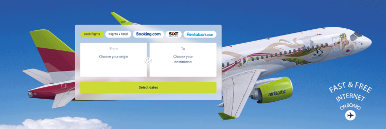 Ein Blick auf airbaltic.com